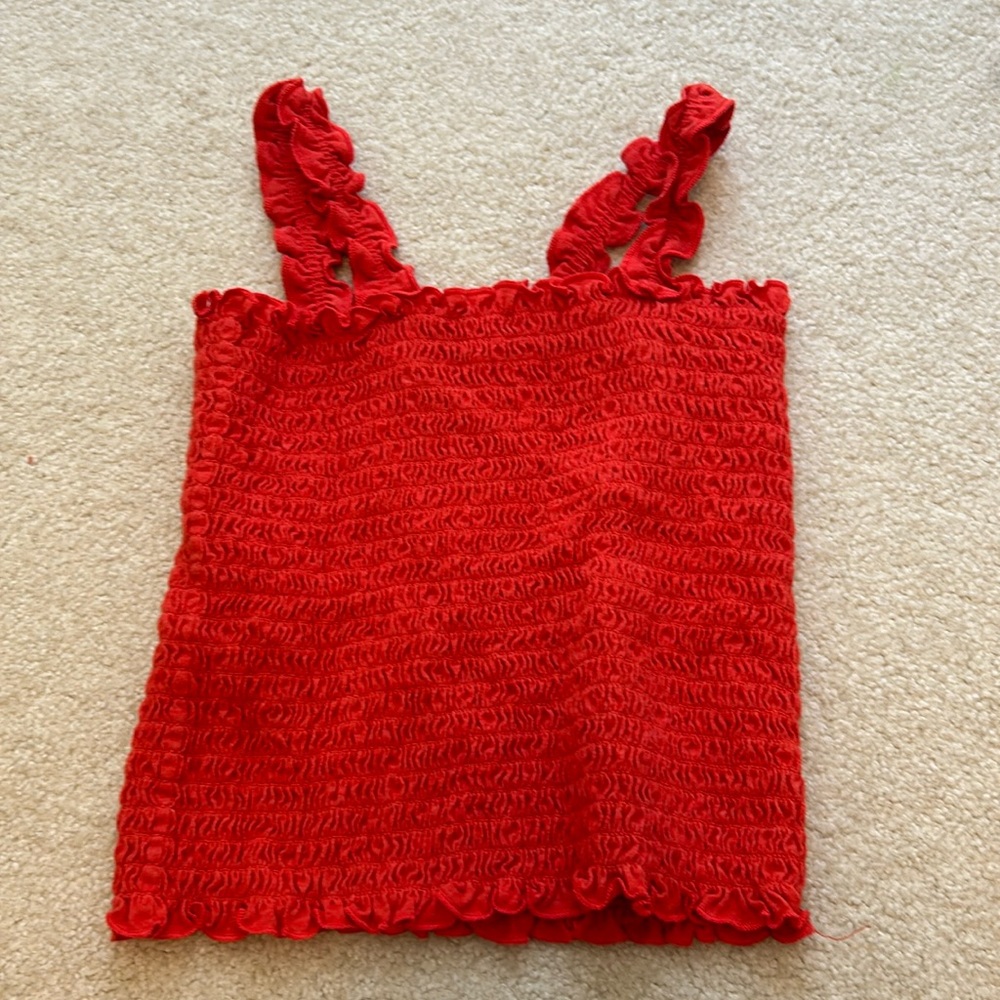 Girls art class red tank